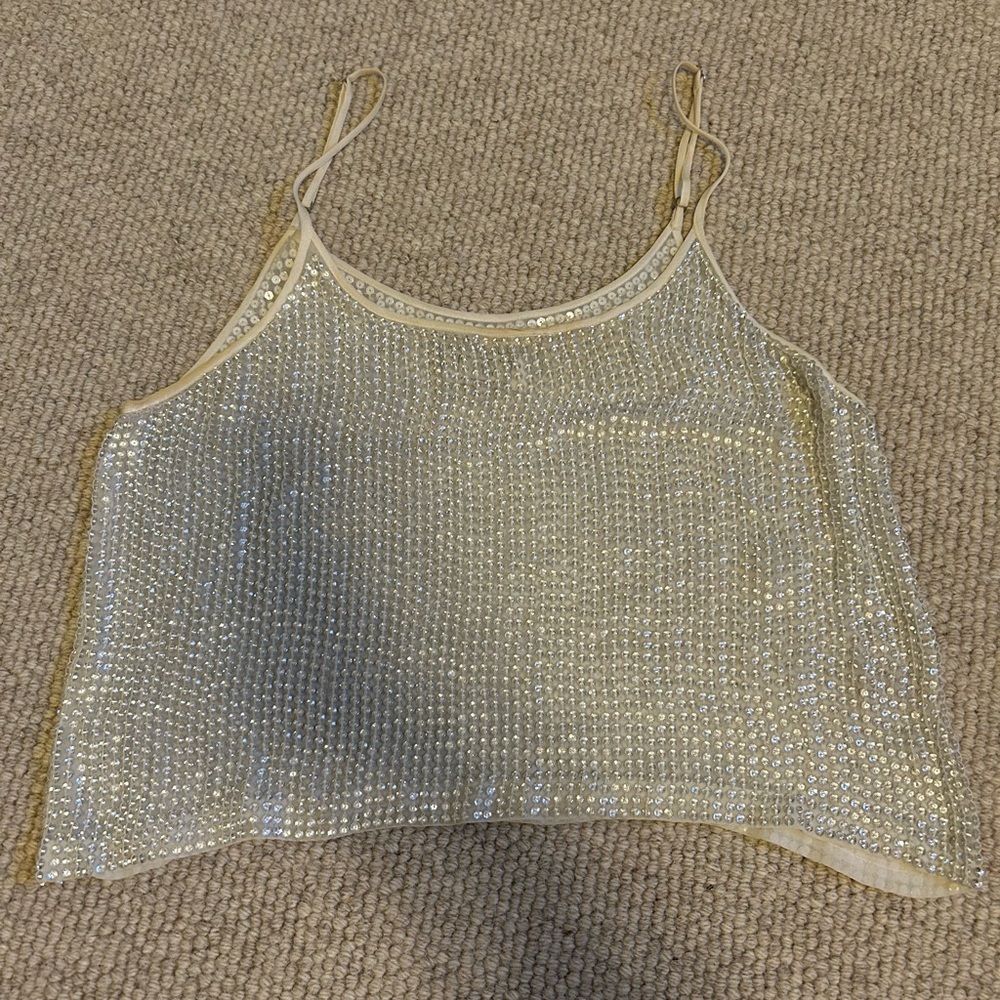 White Sequin MLV top